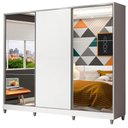 Ver imagem 1 de Guarda Roupa Juvenil 100% Mdf Madesa Com Espelhos Branco