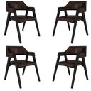 Ver imagem 1 de Kit 4 Cadeiras Sala de Jantar e Jogos Carteados Madeira Maciça Poker Pu Marrom/preto G42 - Gran Belo