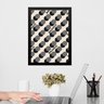 Quadro Grey Bauhaus Vintage Poster - Scrolling Dots 45x34cm - com Vidro:moldura Preta - 1