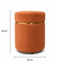 Ver imagem 2 de Kit Puff com Cinta Superior, Cor Dourada Terracota Veludo - Let Móveis