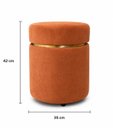Ver imagem 2 de Kit Puff com Cinta Dourada Superior Terracota Veludo - Let Móveis