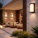 Ver imagem 2 de Arandela Externa Pórtico Preto ABS IP65 24,5x11x9 3000k Ard-por-Pt