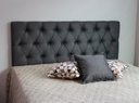 Ver imagem 1 de Cabeceira Para Cama King 195x50cm Cinza Escuro Com Botões Na Mesma Cor - Alta Durabilidade