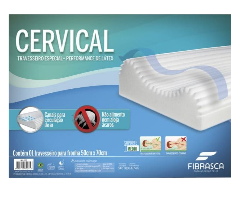 Travesseiro ortopédico Cervical 50X70 Fibrasca | MadeiraMadeira