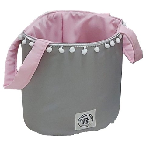 Cesto Organizador Pet Baby Grey G Cesto de Brinquedos Saco com Alça Oxford Mala Oxford Cachorro
