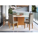 Ver imagem 1 de Conjunto Sala de Jantar Predilleta Florida 170cm com 6 Cadeiras Freijo Off Assento Cacau