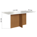Ver imagem 3 de Conjunto Sala de Jantar Predilleta Florida 170cm com 6 Cadeiras Freijo Off Assento Cacau