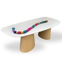 Ver imagem 3 de Mesa de Jantar Orgânica 160x90cm Base Carvalho Tampo Laca