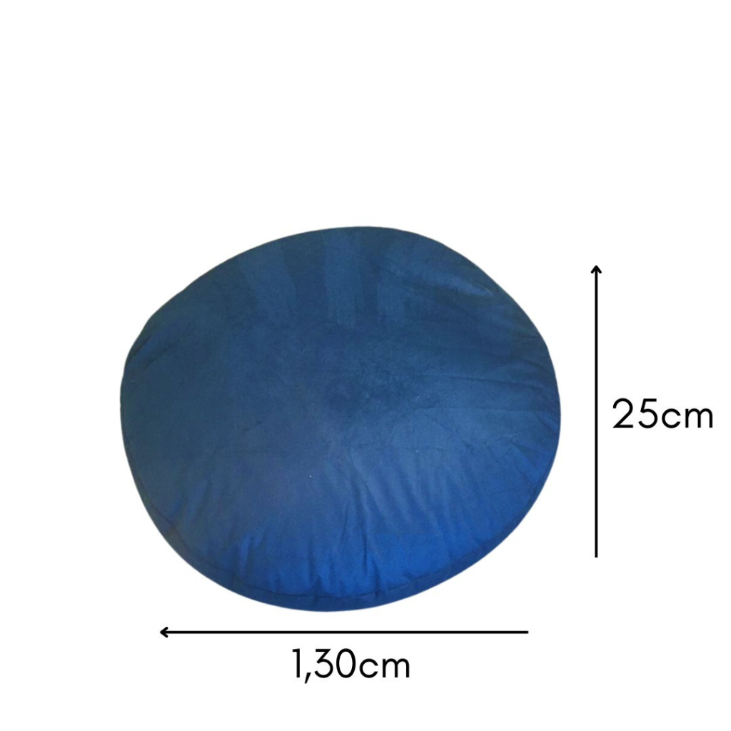 Puff Pera Redondo Gigante Suede com Enchimento Almofadão Decoração Conforto - Azul - 3