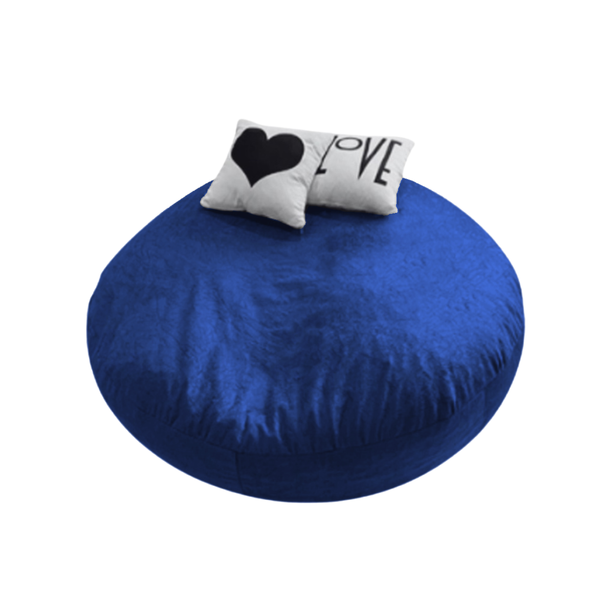 Puff Pera Redondo Gigante Suede com Enchimento Almofadão Decoração Conforto - Azul