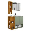 Ver imagem 1 de Gabinete Banheiro Ibiza 2 Portas Cuba e Armario Espelheira Pistache/naturale