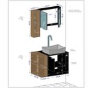 Ver imagem 4 de Gabinete Banheiro Ibiza 2 Portas Cuba e Armario Espelheira Pistache/naturale