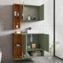 Ver imagem 3 de Gabinete Banheiro Ibiza 2 Portas Cuba e Armario Espelheira Pistache/naturale