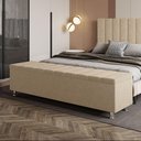 Ver imagem 1 de Calçadeira Baú Recamier Estofado Queen 160 Cm Ônix Linho Bege