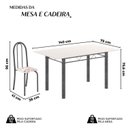 Ver imagem 5 de Conjunto de Mesa Tubular 140cm x 75cm Tampo em Vidro com 6 Cadeiras Iris B Prata/Botanic Bege/Mart