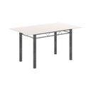 Ver imagem 3 de Conjunto de Mesa Tubular 140cm x 75cm Tampo em Vidro com 6 Cadeiras Iris B Prata/Botanic Bege/Mart