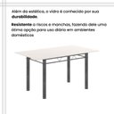 Ver mais imagens de Conjunto de Mesa Tubular 140cm x 75cm Tampo em Vidro com 6 Cadeiras Iris B Prata/Botanic Bege/Mart