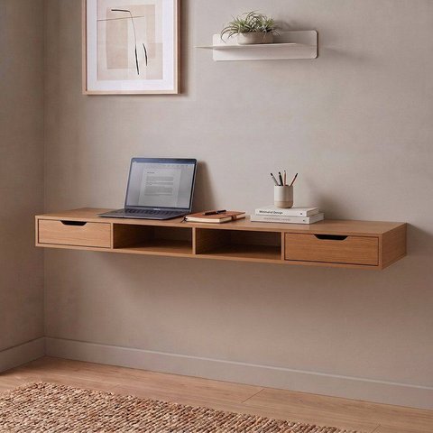 Nicho Modulado Flexível com 2 Gavetas 205cm Linha Liga Marrom Canela