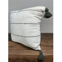 Ver imagem 3 de Capa de Almofada Rustica em Algodão 4 Listras com Pompom Verde/cru