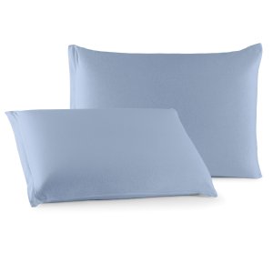 Par de Fronha Lisa com Zíper Malha - Azul Claro Malucasim Par de Fronhas Malha