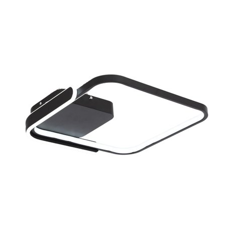 Plafon Moderno Quadrado Preto 50cm Led 25w 3000k Bivolt 14593-pl
