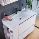 Ver mais imagens de Gabinete de Banheiro 80cm com Lavatório 1 Porta Zeus Branco F10 - Mpozenato