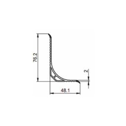 Canto Interno Branco Sobrepor em Pvc Tec309 7,6cmx4,8cm - 2,70m - Tecnoperfil - 2