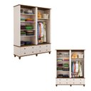 Ver imagem 4 de Guarda-Roupa 4 Portas 4 Gavetas com Tampo Bases e Pés de Madeira Maciça Joy Off White