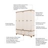 Guarda-roupa 4 Portas 4 Gavetas com Tampo Bases e Pés de Madeira Maciça Joy - 11