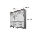 Ver imagem 3 de Guarda Roupa Athenas Bianchi Casal 3 Portas 9 Gavetas Cor Nature