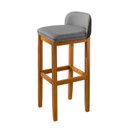 Ver imagem 5 de Kit 2 Banqueta Alta Bar Balcão Onix Banco Área Gourmet Sacada Pés Madeira Cor Bege Detalhe em Preto