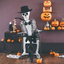 Ver imagem 2 de Caveira com Triciclo Halloween Som e Movimento 34,5cm