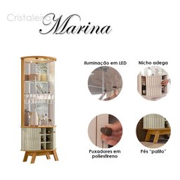 Cristaleira Ambiente Marina Cumaru Opala – Madetec - 3