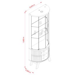 Cristaleira Ambiente Marina Cumaru Opala – Madetec - 2