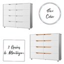 Ver imagem 3 de Cômoda Quarto Doble com 8 Gavetas e Pés Branco/freijo