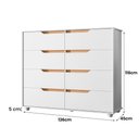 Ver imagem 4 de Cômoda Quarto Doble com 8 Gavetas e Pés Branco/freijo
