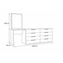 Ver imagem 2 de Conjunto Cômoda Penteadeira com Espelho 8 Gavetas 210cm Madrid Politorno Móveis
