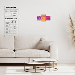 Dopamina - Quadros Modulares ou Placas Modulares Decorativas com 3 Peças - 2