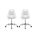 Ver imagem 1 de Kit com 2 Cadeiras Eames Office Cristal Base Cromada com Rodízios Design Moderno Ergonômico