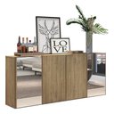 Ver imagem 1 de Aparador Buffet 4 Portas com Espelho Suspenso Vegas Multimóveis V3595 Rustic