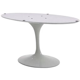 Base de Mesa de Jantar Saarinen Oval Para tampo de 198x122 cm Branca Modelar Art Moveis - 2 Base de Mesa de Jantar Saarinen Oval Para tampo de 198x122 cm Branca Modelar Art Moveis - 2