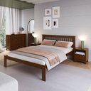 Ver imagem 1 de Cama de Casal de Madeira Maciça para Colchão 138x188cm Multimóveis Cr35273 Walnut