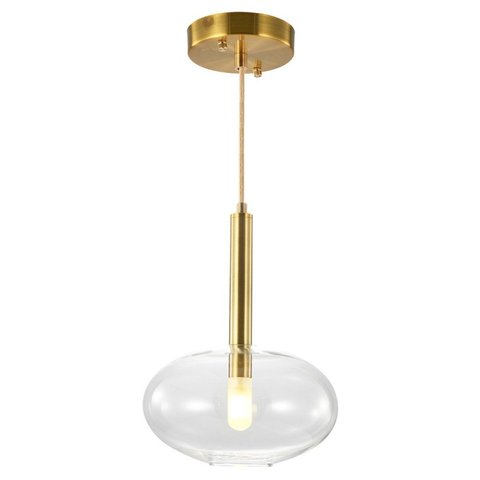 Pendente Metal 28x20cm Filó Bella Iluminação Dourado/Bronze/Transparente