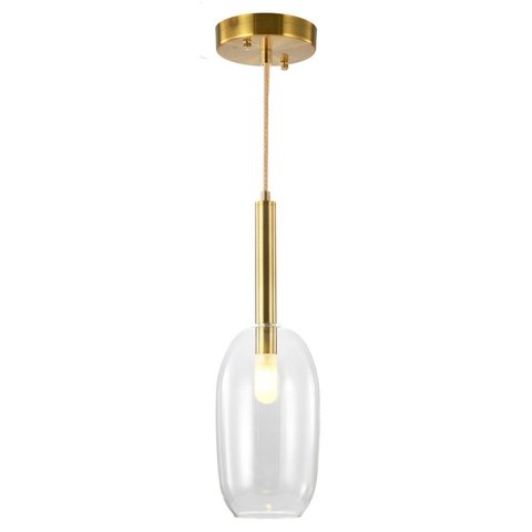 Pendente Metal 39x11cm Filó Bella Iluminação Dourado/Bronze/Transparente