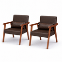 Ver imagem 1 de Kit Poltrona Aurora Corino com Almofada Decorativa:marrom