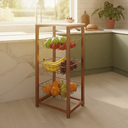 Ver imagem 1 de Fruteira de Chão Cozinha Aço Cobre Tampo Branco Roma
