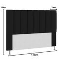 Ver imagem 2 de Cabeceira Estofada Cama Box Casal 140 Cm Carla Suede Preto