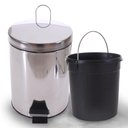 Ver imagem 1 de Lixeira Inox Espelhado C/ Pedal Balde Removível 5 Litros Bene Casa
