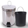 Lixeira Inox Espelhado C/ Pedal Balde Removível 5 Litros Bene Casa - 1