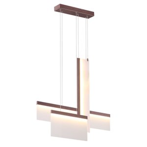 Pendente Patua e Marrom 9cm 81cm 66cm 12w + 18w + 24w 2700k 2311lm Bella Iluminação